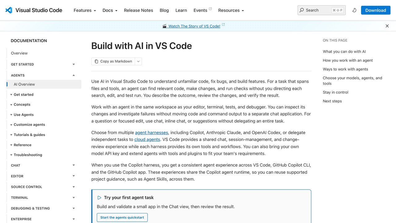 Documentación de Copilot en Visual Studio Code