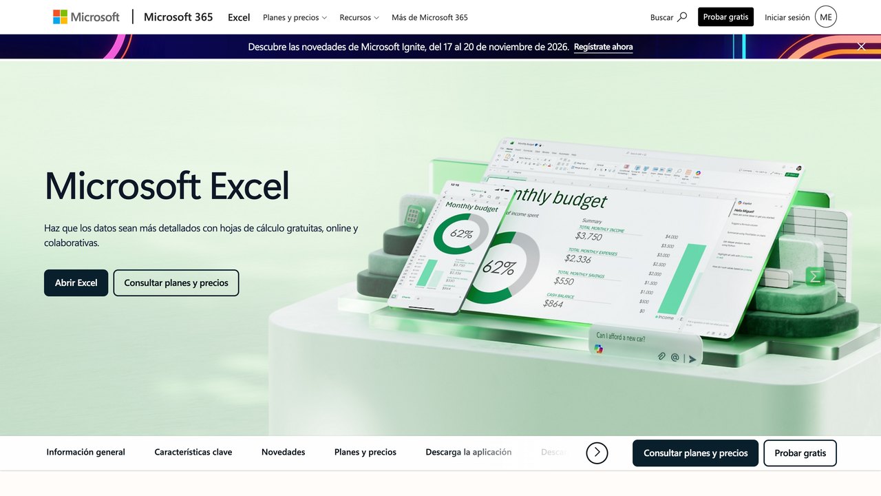 Página de Microsoft Excel con Copilot