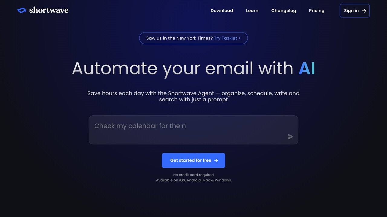 Web de Shortwave, cliente de Gmail con asistente de IA