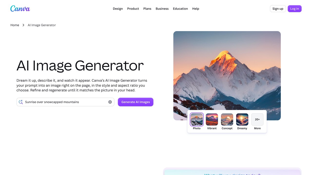 Generador de imágenes con IA de Canva