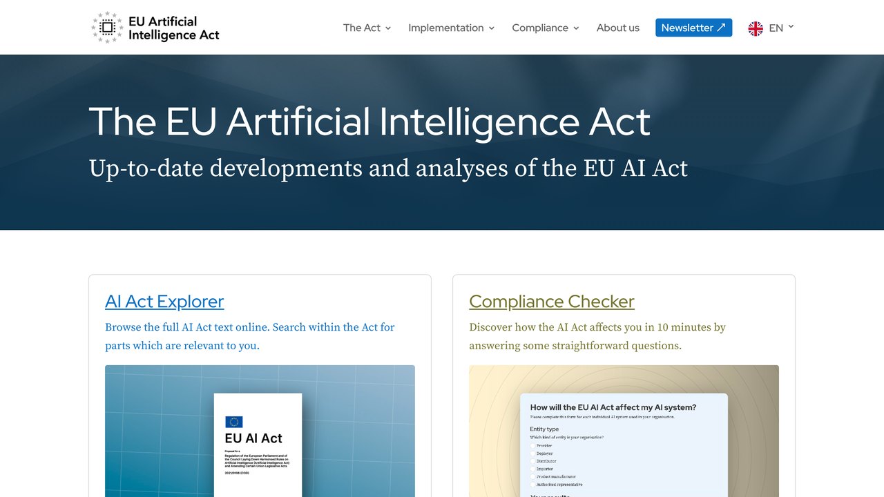 Web de referencia sobre el AI Act, el reglamento europeo de inteligencia artificial